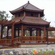 翘角亭实木亭六角亭古建筑