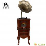 复古欧式纯铜大喇叭古典留声机古典音响老式黑胶唱片机