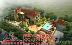 杭州别墅建筑庭院景观设计 3D效果图制作 室外自建房效果图设