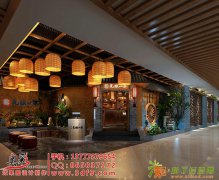 杭州餐饮餐厅平面图效果图施工图设计，餐饮空间门头设计效果图