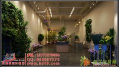 花艺店室内植物盆栽景观效果图制作，杭州3d效果图设计制作公司