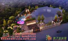 果蔬乐园门廊鸟瞰规划设计效果图，游乐园建德果蔬乐园鸟瞰效果图