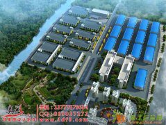 厂房规划设计鸟瞰效果图设计，工业厂房鸟瞰规划设计图，工厂鸟瞰