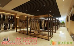服装公司展厅装修效果图设计制作，专业做服装专卖店展厅设计的公