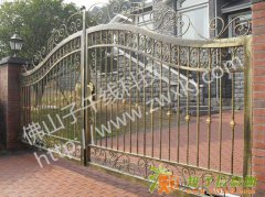 广州别墅装修小区大门庭院八字直臂平开门电动门自动门