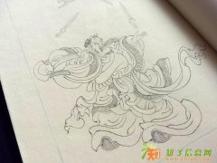仿任渭长白描人物-高士剑客图梅珍线装书