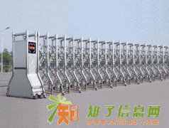 天津电动伸缩门，不锈钢电动推拉门，工业车库门安装维修厂家