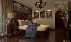 硅藻泥卧室的装修美如画，背景墙是其中的亮点