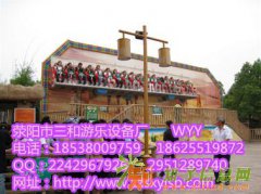 冬天大型游乐园摇滚排排坐游艺设施带来温暖