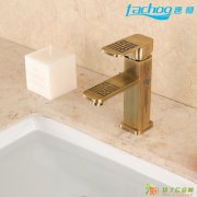 全铜仿古水龙头中式浴室柜面盆单联冷热脸盆复古水龙头