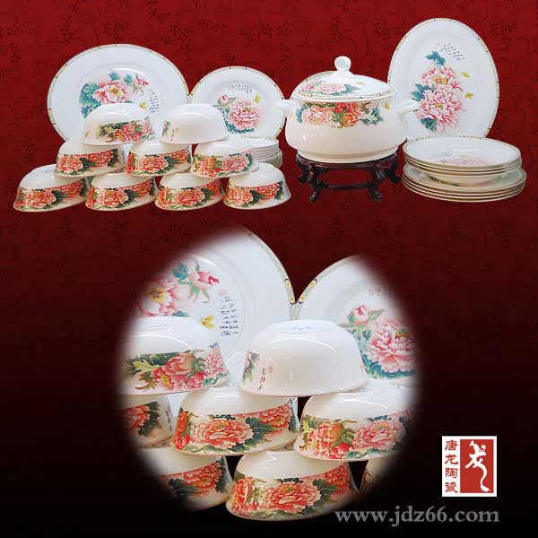 活动促销礼品定制陶瓷餐具，定做碗碟盘散件加商标加图片免费设计