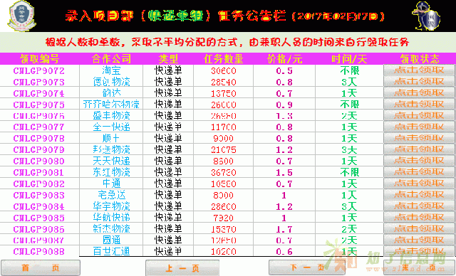 300/天、快递输入、网络临时工