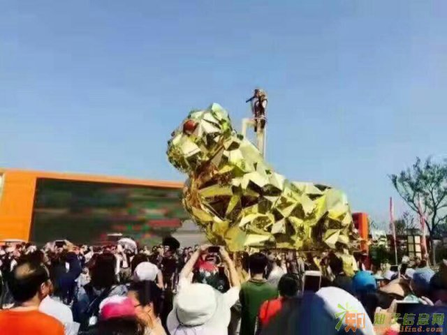 游街大型巡游黄金狮机械大象出租
