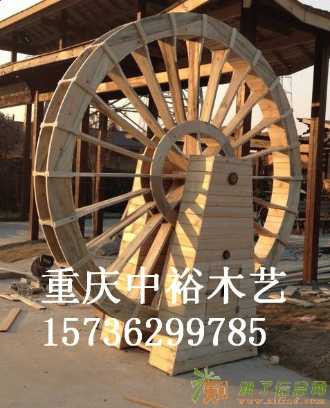 重庆防腐木景观水车黄河水车龙骨水车脚踏水车生产厂家