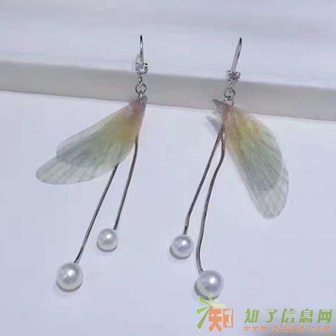 飘逸珍珠耳钩-亚西亚银饰批发，925银饰批发