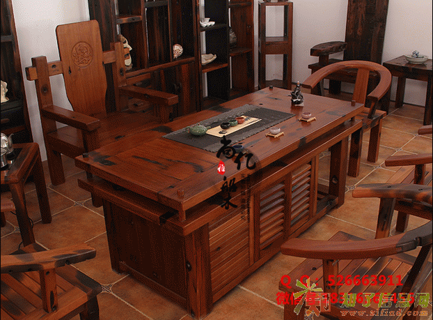 尚亿船木茶几古船木家具老船木茶桌船木茶台