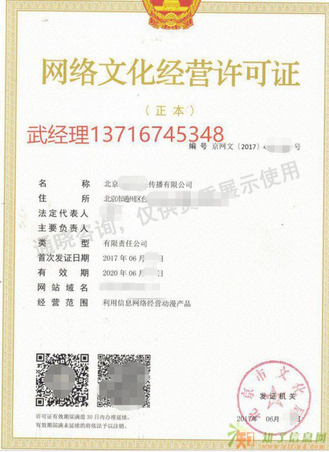 专业代办网络文化经营许可证