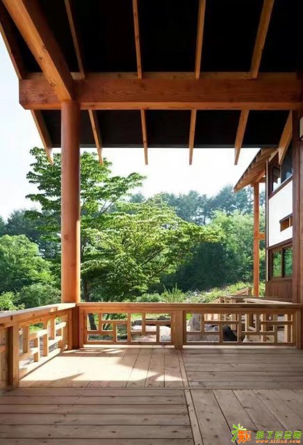 户外木屋，栏杆，木凉亭，木凉亭，设计施工