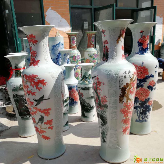 高档陶瓷礼品花瓶，景德镇落地大花瓶定制