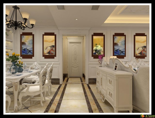 金地国际城140平欧式设计