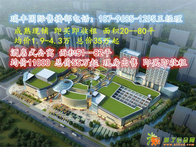 平湖瑞丰广场 成熟现铺+酒店式公寓现房可包租回报高