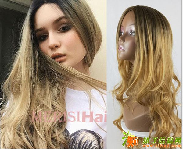 欧美渐变假发女士长卷发厂家直销现货订制速卖通跨境