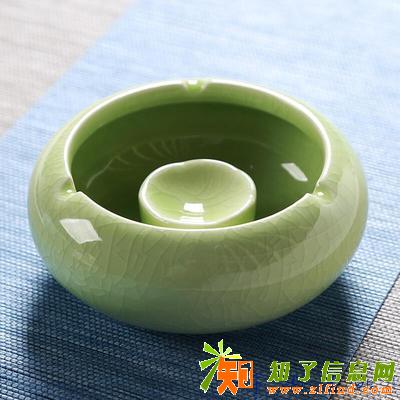 青花陶瓷创意个性烟灰缸大号客厅办公室大码中式