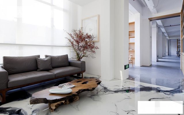 水墨地坪漆自流平水泥地面漆环氧树脂高端艺术涂料