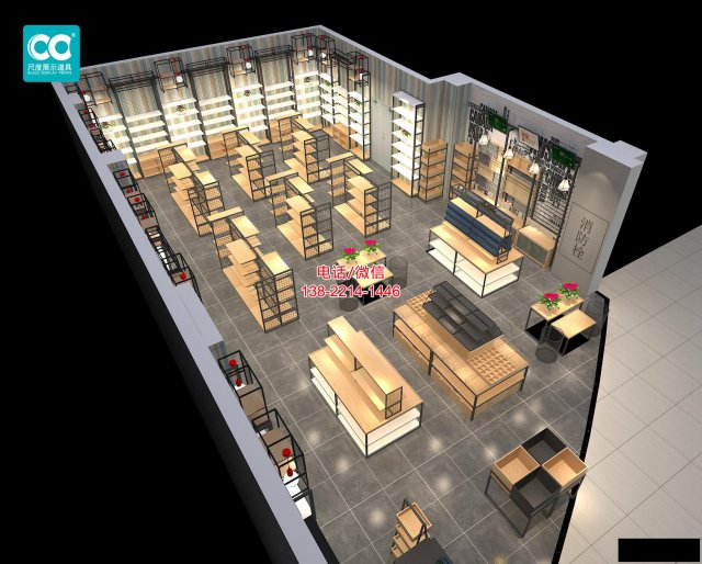 休闲家居诺米生活馆装修效果图，精品店货架，饰品店陈列效果