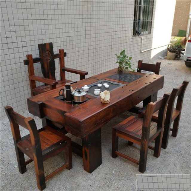 原生态家具老船木茶几客厅接待沙发配套实木炕几功夫茶桌现代中式