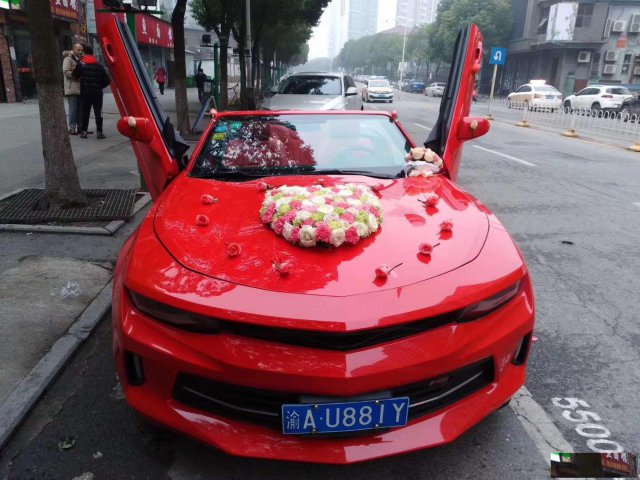 武汉特价出租个性敞篷主婚车剪刀门大红蜂