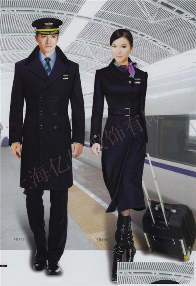 冬季新款空姐呢子大衣定做上海亿妃服饰
