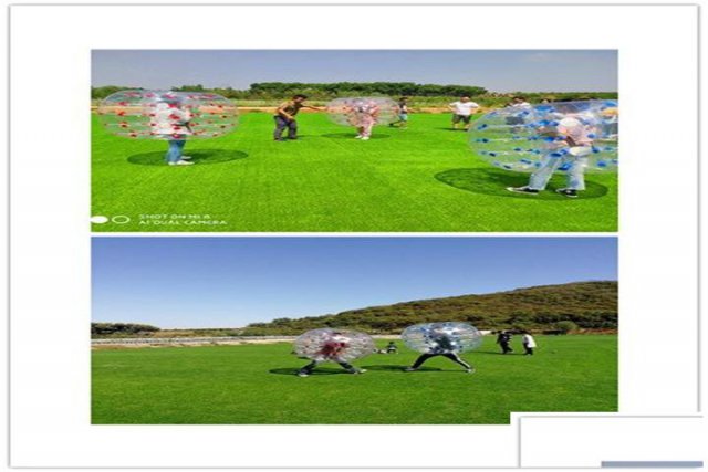 今年在武汉周边进行公司团建就去乐农湖畔举办水上竹筏比赛