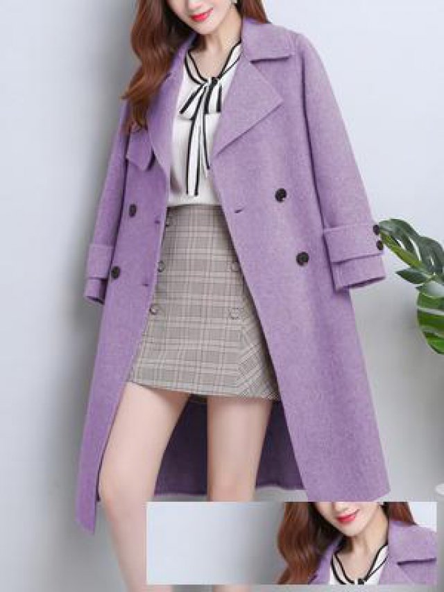 2019冬季新款双面羊绒韩版爆款牛油果大衣毛呢外套低价处理