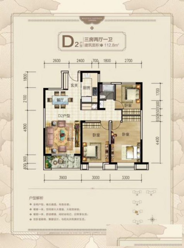 市中心新电梯首付15万舒适三居