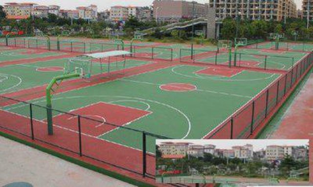 山东德州莱州供应硬地丙烯酸球场材料多少钱一平米篮球场施工