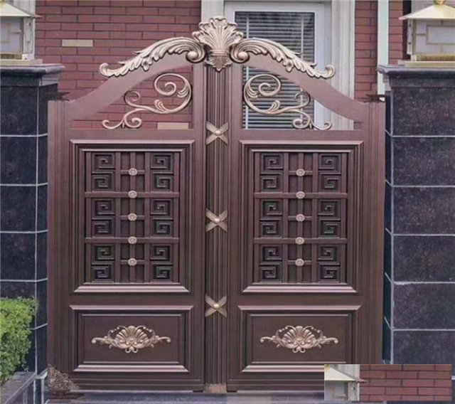 天津铝艺电动门，天津庭院铝艺围栏厂家定制安装