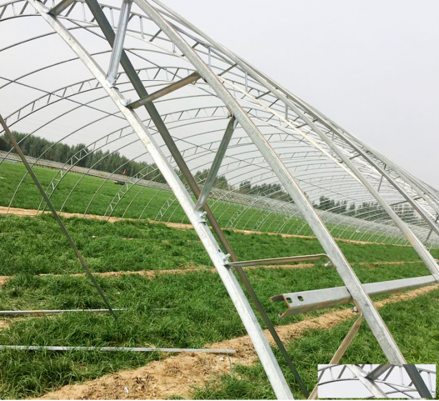 温室大棚双梁双膜骨架大棚专用设备几字钢骨架厂家批发供应