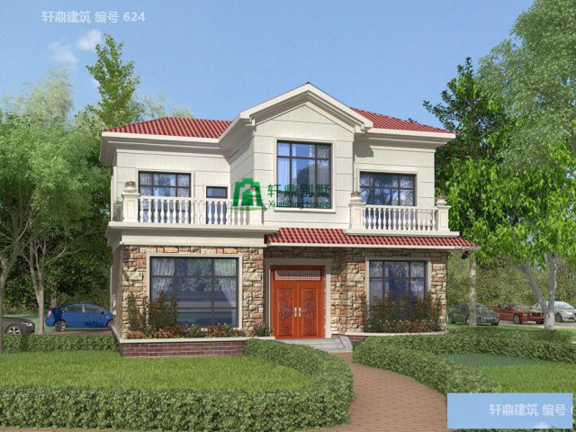 小户型田园二层自建别墅设计图，农村自建别墅