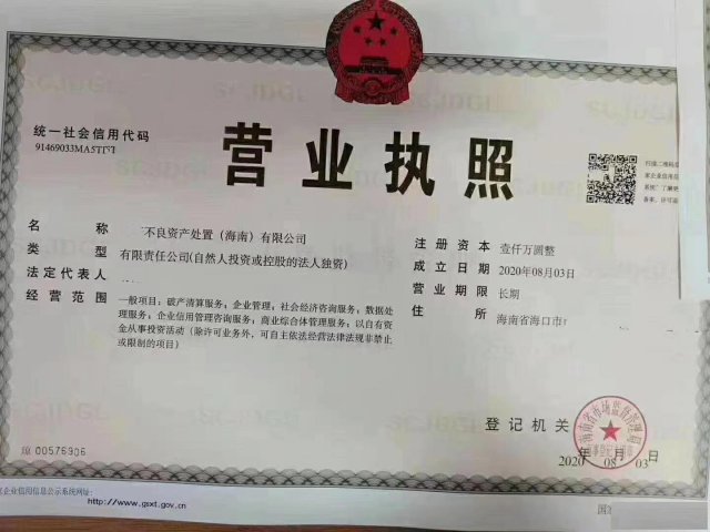 注册海南不良资产处置，落地海南，国家政策扶持区