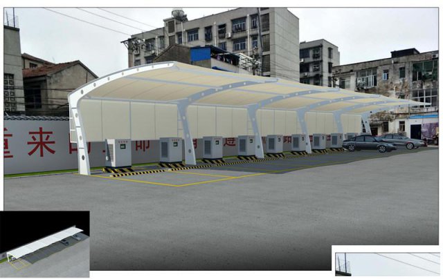 襄阳钢膜停车棚张拉膜安装公司