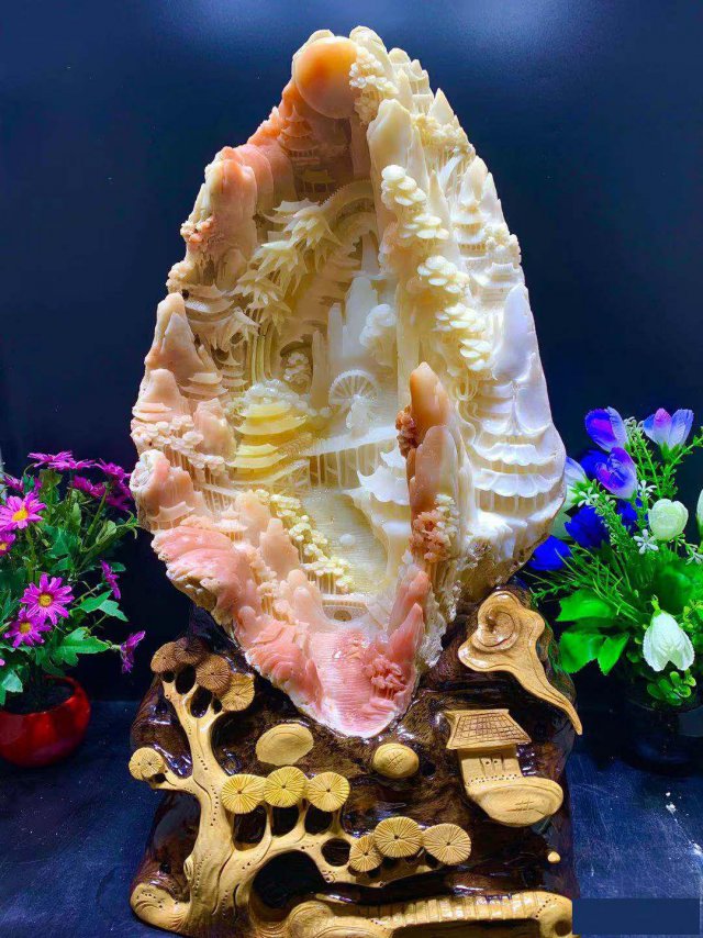 海南砗磲厂家出售血砗磲摆件砗磲原贝