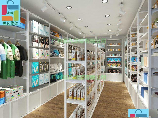 MINISO质感货架，KKV网红零食货架，伶俐简约自然货架