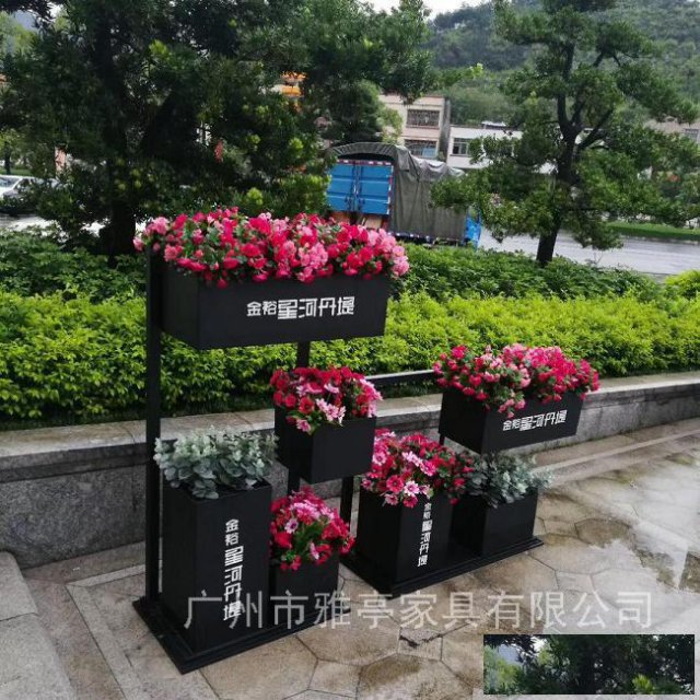 雅亭户外供应房地产餐饮店外摆简约景观花箱花钵