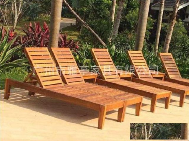 广州雅亭定制户外休闲实木躺椅YT-392