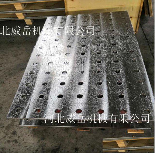 铸铁t型槽试验平台树脂砂浇铸成型铸铁焊接平台4槽带图