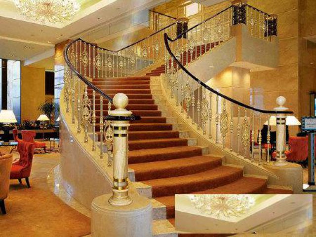 别墅铜艺扶手室内楼梯护栏厂家定制