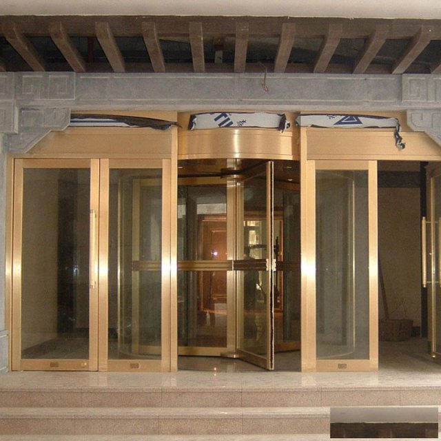 旋转玻璃铜门酒店多开门厂家定制