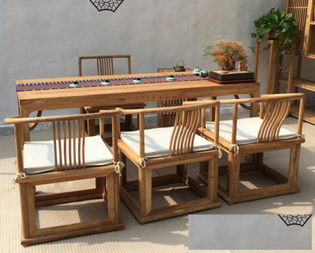 定制老榆木茶几实木沙发成套新中式客厅家具