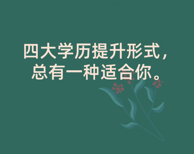 关于学历提升，如果你还不知道怎么选可以看这里。
